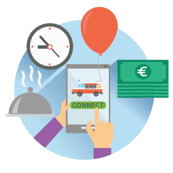 Buchung Catering Event Illustration